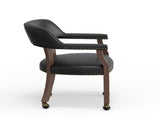 Gorman Dining and Game Chair in Walnut with Black Faux Leather B050P412222