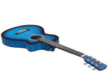 38 Inch Acoustic Guitar for Beginners, JF Body Shape, Basswood Folk Guitar in Fade Blue Finish, 76700625