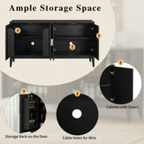 4-Door Sideboard Storage Cabinet Door Shelf for Living Room and Dining Room, Two Large Cabinets N759P192455B