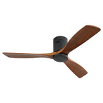 ZUN 52 Inch Low Profile Ceiling Fan DC 3 Carved Wood Fan Blade Noiseless Reversible Motor Remote Control W934P214539