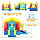 ZUN 8 in 1 Inflatable Bounce House with Blower Basketball Hoop Ocean Balls Ring-toss Game Target and W1677P204584