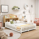 Headboard Storage Cabinet for Full-size Montessori Floor Bed Natural,Freely collocation W1716P181579