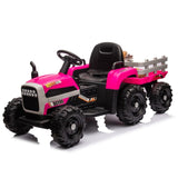 ZUN Ride on Tractor with Trailer,24V Battery Powered Electric Tractor Toy, 200w*2motor W1396P144515