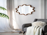31" x 30" Wooden Accent Mirror with Unique Frame, Wall Mirror for Living Room Bedroom Entryway W2078135196