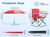 Folding Camping Chair with Detachable 8-Rib Sun Umbrella, 42.13 Inch Canopy Aluminum Alloy Portable 31624420