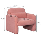 Stylish and Minimalist Teddy Fleece Single Sofa Chair with Arms and Pillow, Armchair, Accent Chair W1716P196472
