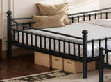 Queen over Queen Metal Bunk Bed with Unique Curved Guardrail Design, Round Tube bunk bed Frame, No 56659198