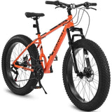 ZUN S26109 26 Inch Fat Tire Bike Adult/Youth Full Shimano 21 Speed Mountain Bike, Dual Disc Brake, W1856121710