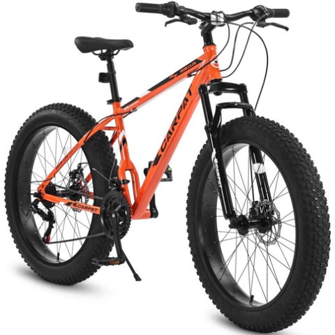 ZUN S26109 Elecony 26 Inch Fat Tire Bike Adult/Youth Full Shimano 21 Speed Mountain Bike, Dual Disc W709P156169