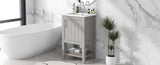 ZUN 20" Bathroom Vanity with Sink, Bathroom Cabinet with Soft Closing Door, Storage Rack and Open Shelf, WF308492AAE