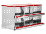 Chicken Nesting Boxes, 6 Compartment Metal Poultry Nest Box Wall Mount for Chickens Hens Ducks, Red 77096933