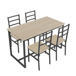 ZUN Five-piece set table and chair with backrest, industrial style, solid structure W57868874