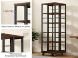 5 Tiers Rotating Bookshelf, Corner, 360 Display Wood Spinning Bookshelves, Floor Standing W2641P399191
