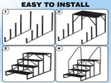 4 Step Ladder with Handrail, Swimming Pool Ladder Above Ground, 660 lb Load Capacity RV Steps with 53062981