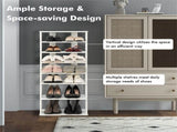 7-Tier Double-Row Shoe Rack with Adjustable Shelves, Anti-Tipping Narrow Storage Rack for Entryway 55766505