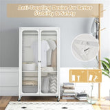 Modern Mobile Closet Armoire - 31.5"x14.5"x58" Size, Visible Doors, Adjustable Shelves & Hanging 85119250