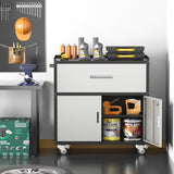 Metal garage cabinets, rolling tool cart boxes with wheels T3421P312355