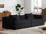 72.4-inch convertible sofa bed, chenille sofa, comes with two side storage pockets, two cushions, W3505P355564