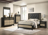 Selena Modern & Contemporary Nightstand Made with Wood in Black and Natural B009139127