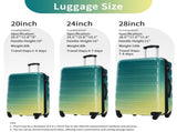 Hardshell Luggage Sets 3 Piece Gradient Color Expandable Suitcase with Spinner Wheels and TSA Lock N732P184448R