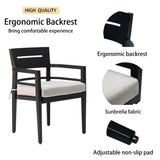 Outdoor Patio K/D Aluminum Stationary Dining Chairs 4PCS with Outdoor-grade Sunbrella Fabric W1886P163107