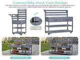 (With Assembly Video) 62.3'' Patio Kitchen Island Solid Wood Kitchen Cart with Stainless N717P417963E