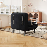 31.5 Convertible Chair Bed, Tri-Fold Sofa Bed with Adjustable Backrest & Pillow, Leisure Chaise W1767P220577