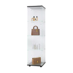 ZUN Glass Display Cabinet 4 Shelves with Door, Floor Standing Curio Bookshelf for Living Room Bedroom W1806P197872