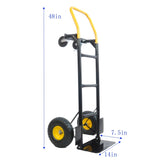 HT1006BK-YL Hand Truck Dual Purpose 2 Wheel Dolly Cart and 4 Wheel Push Cart with Swivel Wheels 330 W227109388