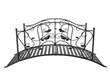 119*67*71cm Courtyard With Bird Pattern Arched Handrail Courtyard Iron Bridge Black 03333444