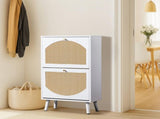 2 dump buckets with high-leg arched rattan shoe cabinet particle board plastic rattan 54*24*98cm 76681799
