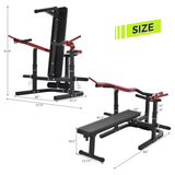 ZUN Weight Chest Press Bench - Weight Bench Press Machine 11 Adjustable Positions Flat Incline for Chest 27615087