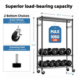 Rolling Clothes Rack Heavy Duty, 3-Tier Garment Rack on Wheels for Hanging Clothes with 1 Rod, Metal T3651P367659