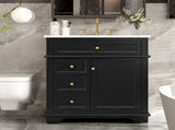 30" Bathroom Vanity with Sink, One Tip-out Drawer, Three Drawers, Door Shelf, Soft Closing Door, 08388650
