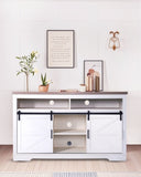 Farmhouse TV Stand for 65 Inch TV, 33" Tall Highboy Entertainment Center w/Sliding Barn Door, W3151P264500