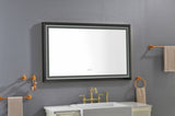 ZUN 48*30 Black Framed Bathroom Mirror Square Wall-Mounted Material Framed Vanity Mirror Shaving Mirror W928P178406