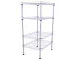4 Shelf Storage Rack Rectangle Carbon Steel Metal Assembly, Silver Gray 36619690