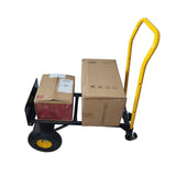 ZUN HT1002BK-YL Hand Truck Dual Purpose 2 Wheel Dolly Cart and 4 Wheel Push Cart with Swivel Wheels 330 W227106088