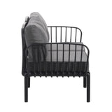 3 Piece Patio Conversation Sets, Modern Outdoor Patio Sectional Furniture Set with Square Coffee N780P199459B