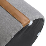 ZUN Brandy 14" Round Upholstered Storage Ottoman with Leather Accent, Uptown Gray B2719P269256