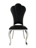 Black Side Chair with Tufted Back B062P215492