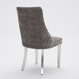 Rayon Cloth Flocking Chenille Dining Chairs Channel Kitchen Dinner Chair Comfy Fabric Upholstered 09269863