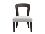 Dining Chairs Set of 2, Upholstered Kitchen Side Chairs with Gray Fabric Seating Dark Brown Solid N779P236958E