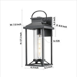 Outdoor Porch Lights, Textured Black Exterior Lighting Fixtures Wall Mount, Modern Outdoor Wall W2714P218401