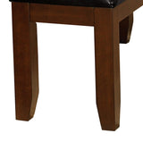 Dark Oak Finish Wooden Bench 1pc Faux Leather Upholstered Seat Simple Dining Furniture B01156368