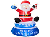 4.8FT Rotating Sitting Santa Inflatable, 4 LED Lights, 210D Polyester Christmas Decor, US Plug 93001971