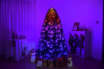 ZUN 6 FT Pre-lit Artificial Christmas Tree, APP Controlled Xmas Tree Hinged Branches with 330 RGB Lights 40315249