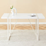 Industrial rectangular MDF Cream style dining table for 4-6 people with 1.5 inch thick MDF top and W1151P195673