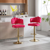 ZUN COOLMORE Swivel Bar Stools Set of 2 Adjustable Counter Height Chairs with Footrest for Kitchen, W1539111880