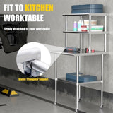 Double Overshelf 2 Tier Stainless Steel Shelf 12 x 36 Inch, Weight Capacity 330lb for Prep & Work W1192P301315